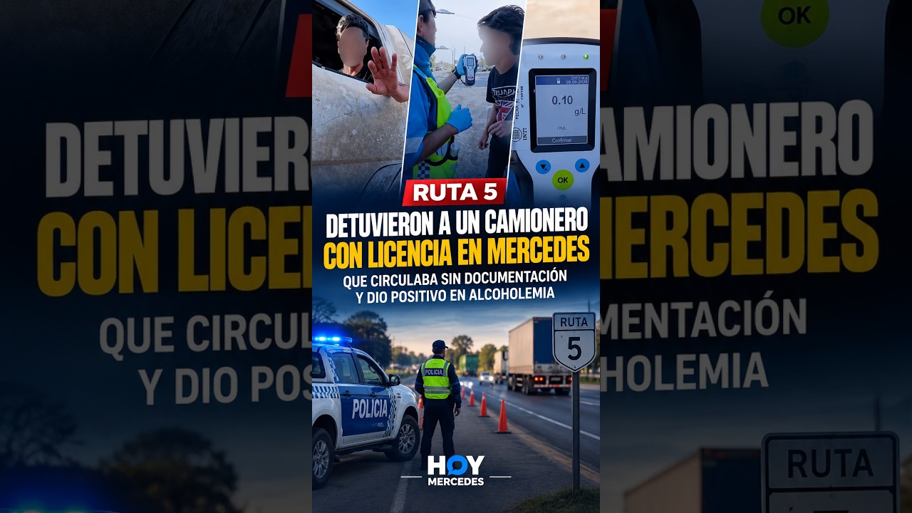 Retuvieron un camionero en la Ruta 5 con licencia radicada en Mercedes por múltiples infracciones