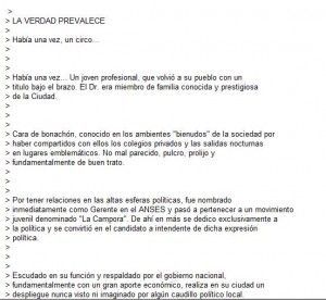 Fragmento del correo: "La verdad prevalece" Fragmento del correo: "La verdad prevalece"