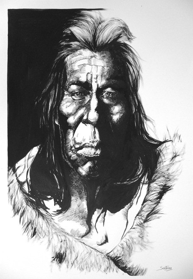 18 - Serie Indios - Tinta sobre papel - 80 x 60