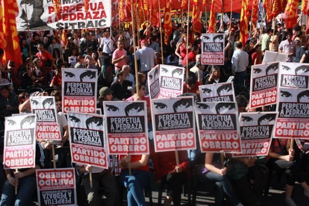 Partido Obrero - Mercedinos fueron parte de la movilización en la lectura del veredicto.