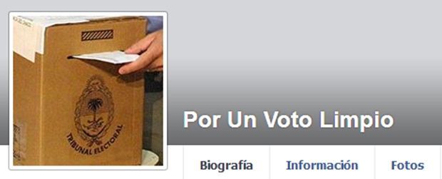 Grupo de Facebook, por un "voto limpio"