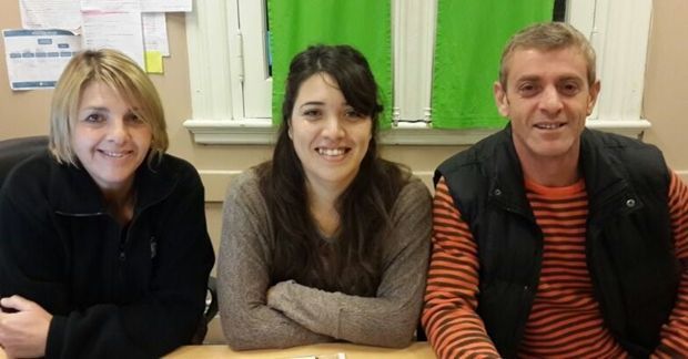 Laura Bustos, Jorgelina Silva y Fernando Massón del CDR
