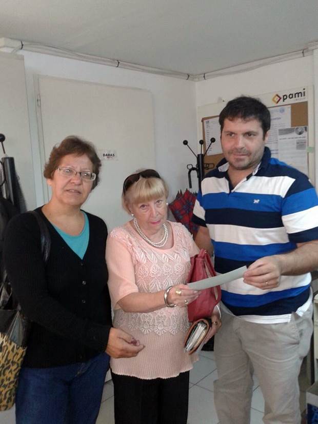 Matías Dematei, PAMI Mercedes cheque-pami