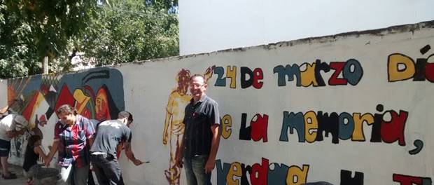 Pintan mural conmemorativo por el 24 de marzo jorgeblanco.muralddhh
