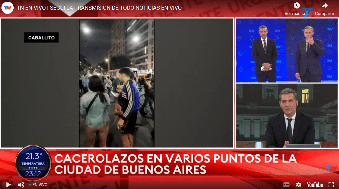 cacerolazos contra Mieli