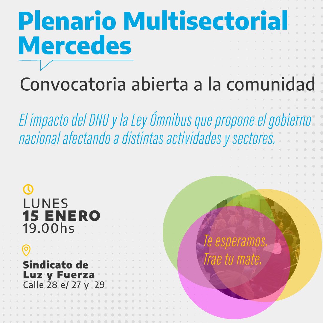 “Plenario Multisectorial Mercedes”