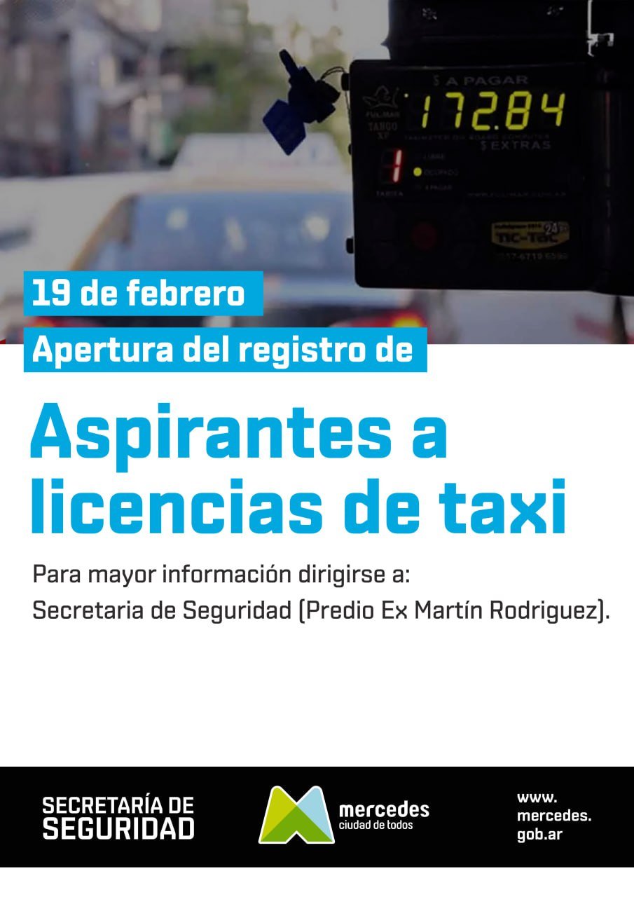 Convocan a interesados en obtener licencia de taxis en Mercedes