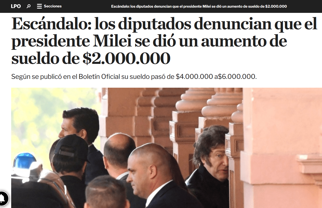 La Politica Online - Aumento de Sueldo de Milei