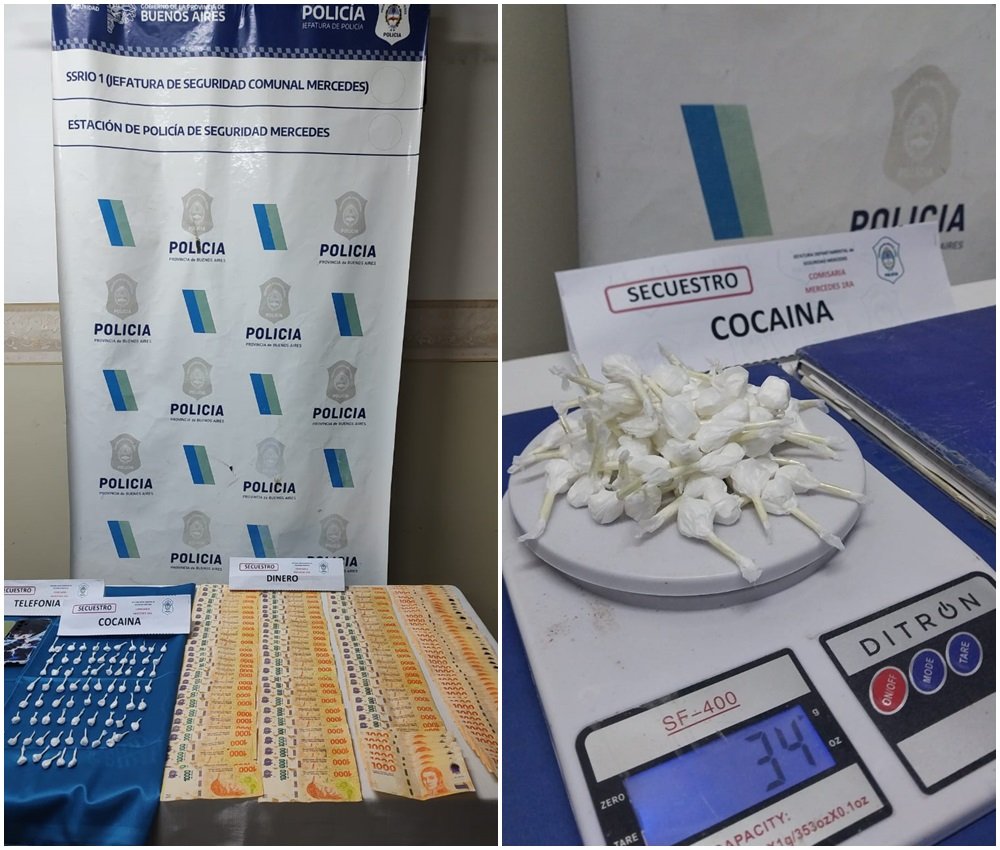 La patrulla de la Policía Comunal en sus intervenciones de prevención y control en la vía pública detectan un sujeto que estaba haciendo movimientos sospechosos. La duda generó que se iniciara un sigiloso operativo que permitió la detención con posesión de cocaína y dinero.