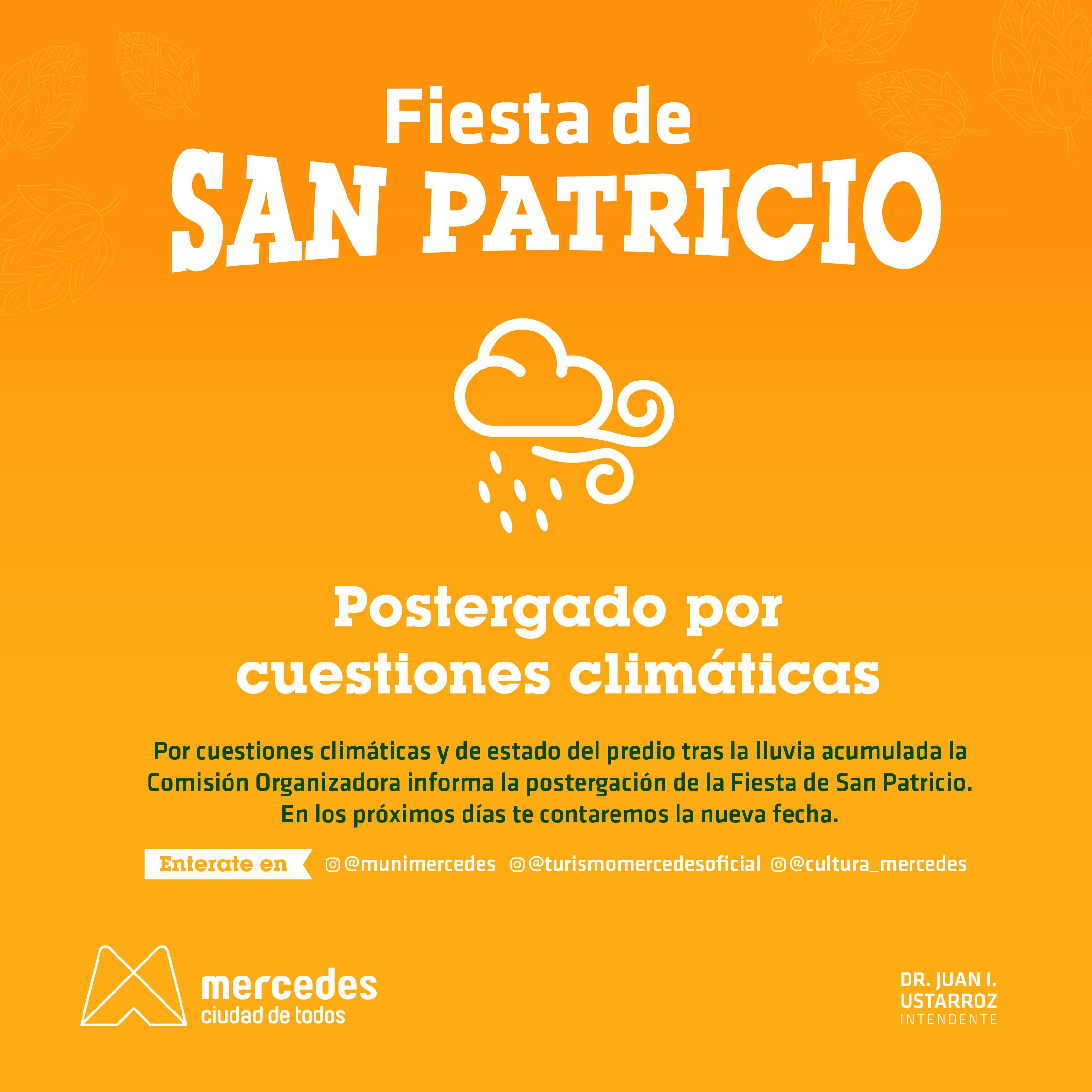 Fiesta de San Patricio postergada hasta nuevo aviso