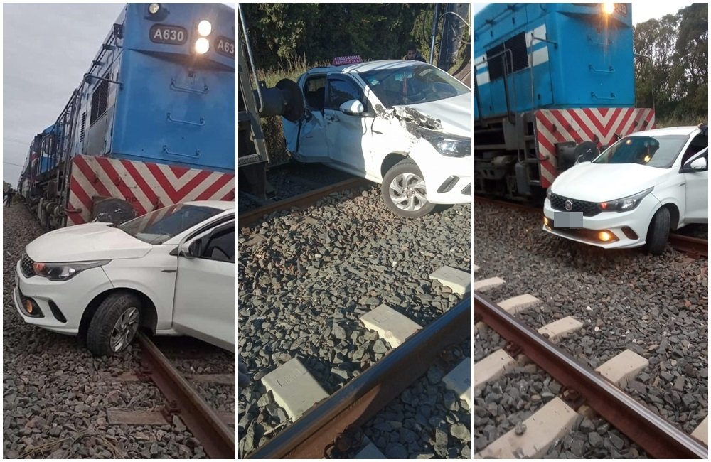 Pudo ser tragedia: Tren choca con automóvil en Gowland