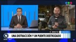 Camión choca el puente del tren en ruta 41