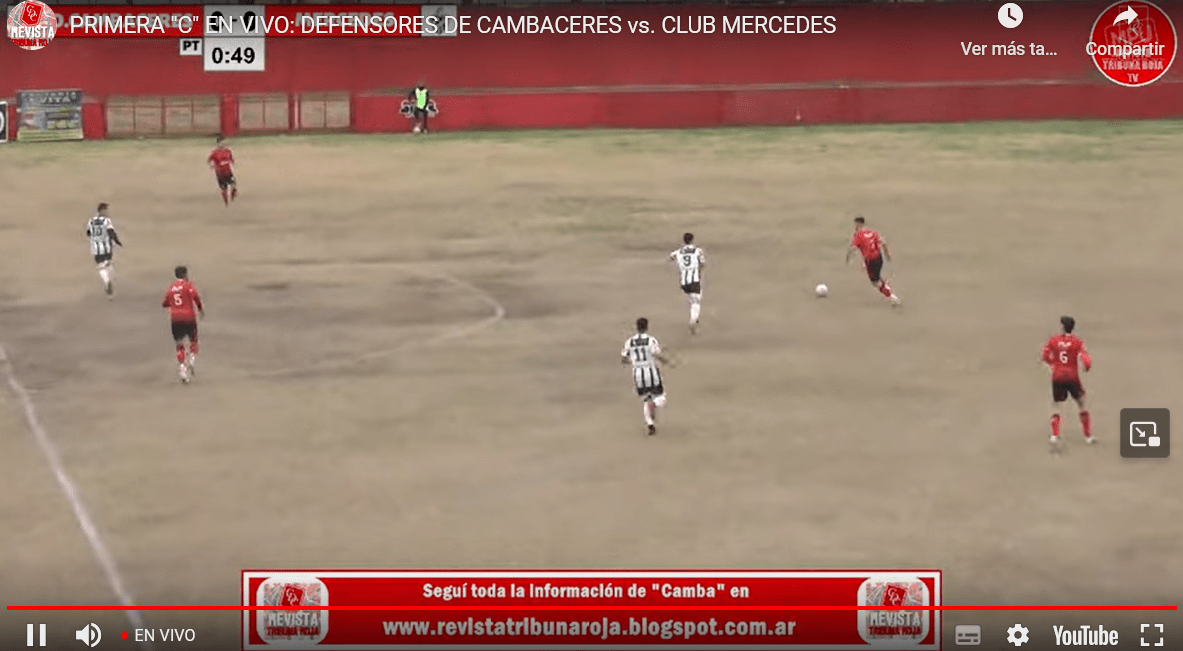 En Vivo Club Mercedes vs Defensores de Cambaceres