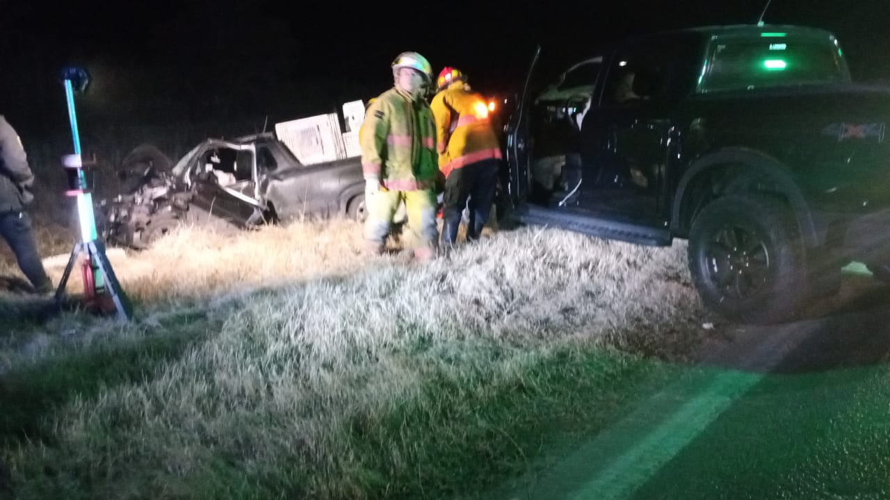 Otro siniestro vial en Ruta N°5 al chocar dos camionetas