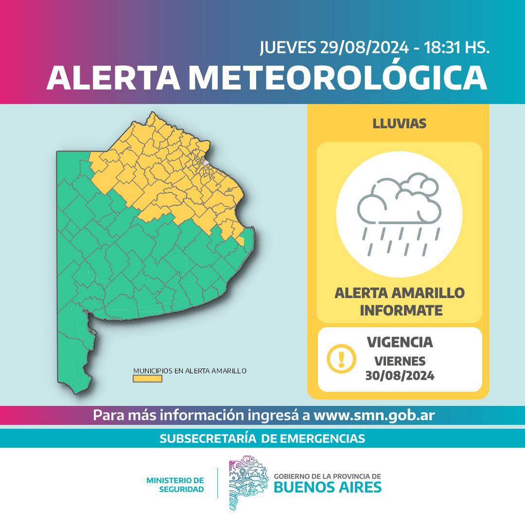Viernes con alerta amarilla para Mercedes y la región