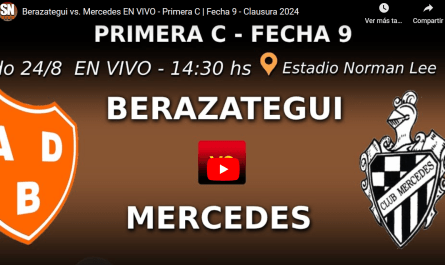 Mirá en vivo: Club Mercedes vs Berazategui