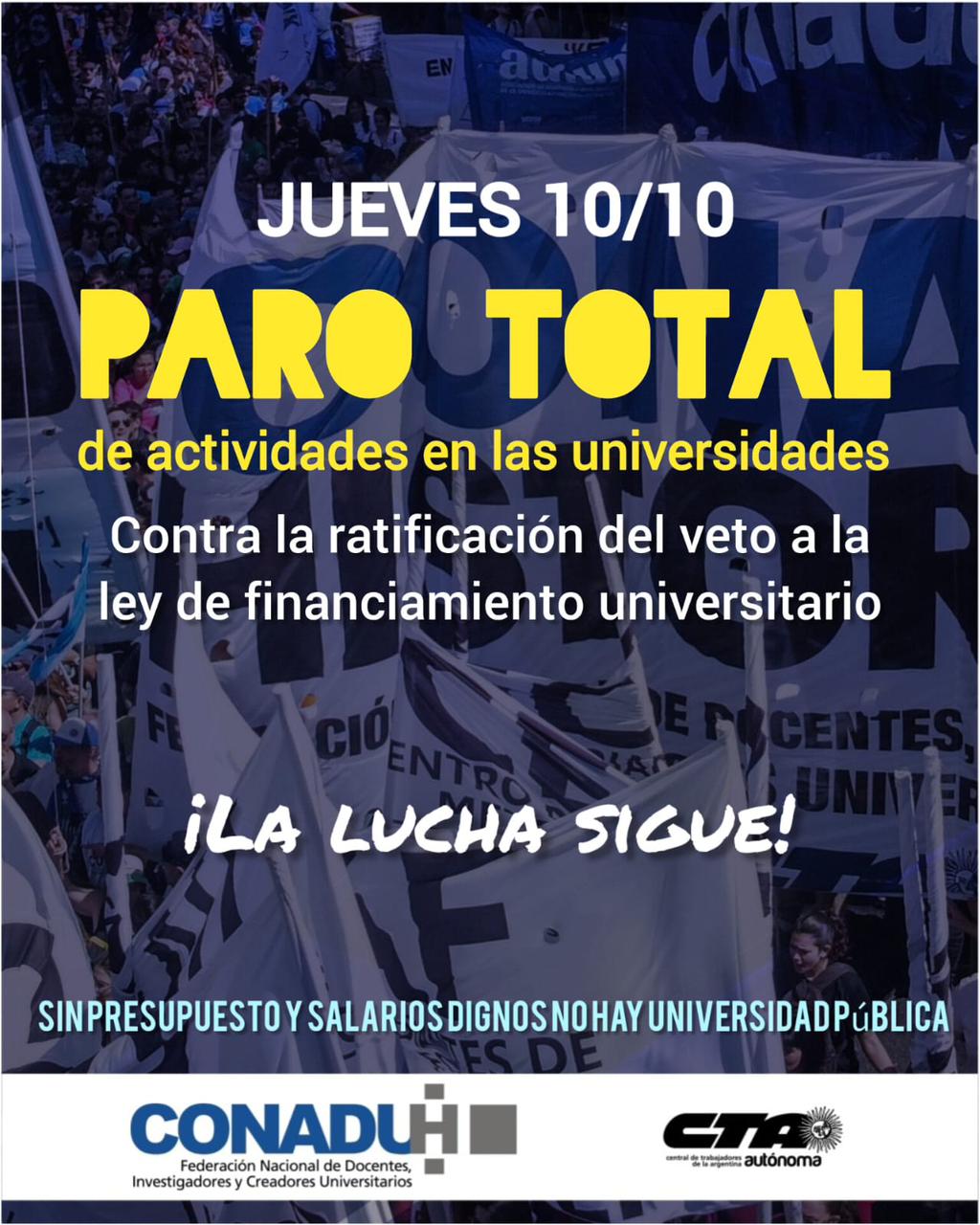 Paro universitario de 24hs en defensa de la educación