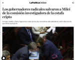 Radicales salvan a Milei de la comisión que investigaría la estafa cripto