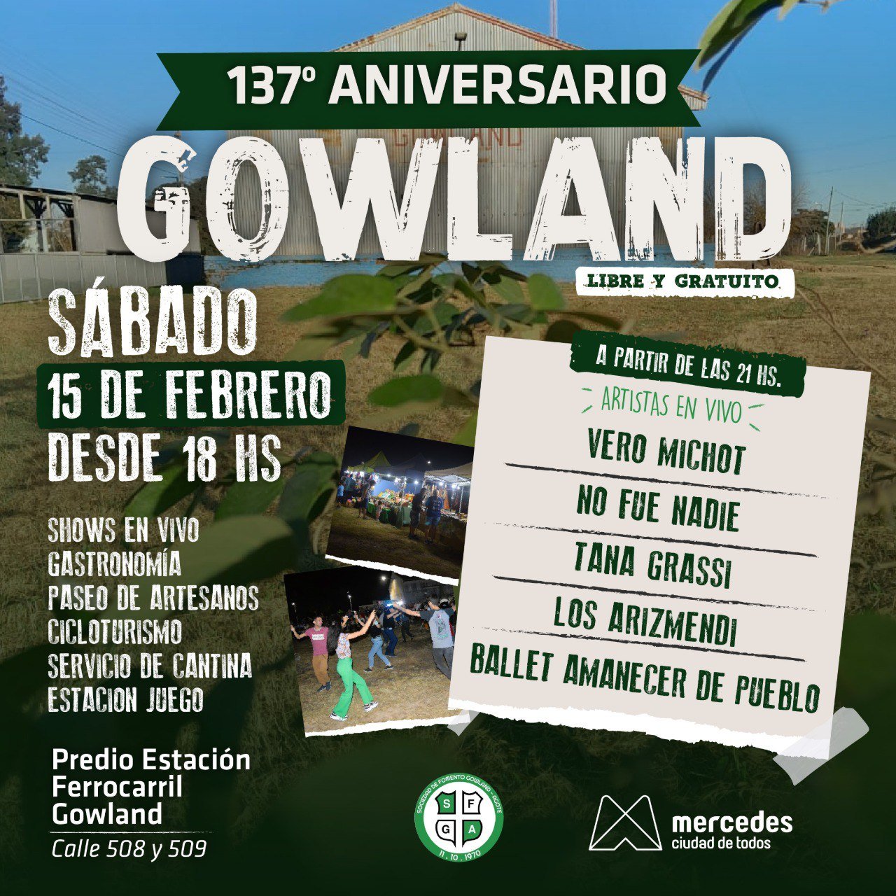 Esta noche fiesta en Gowland con música y gastronomía
