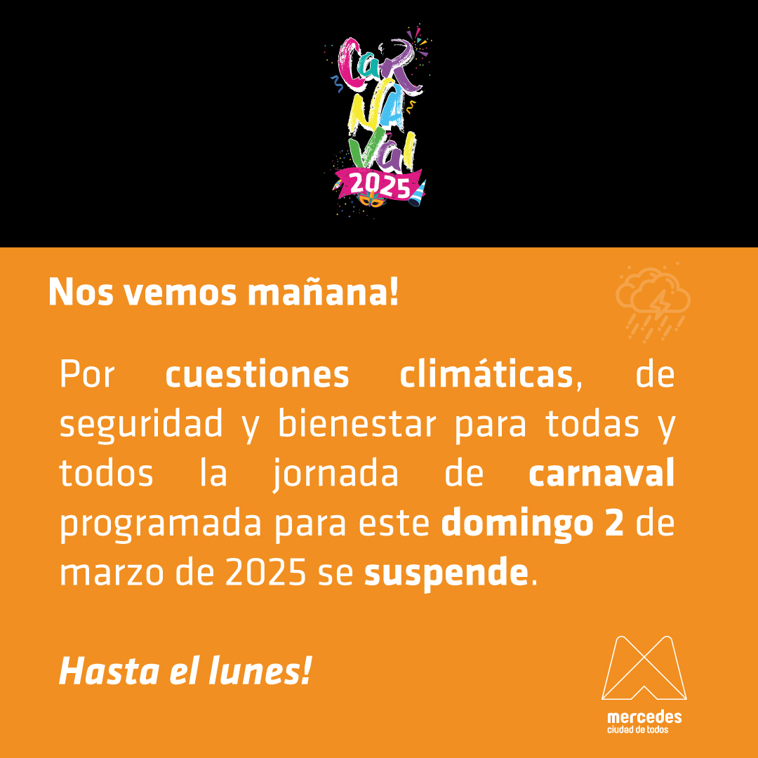 Domingo sin carnaval por cuestiones climática