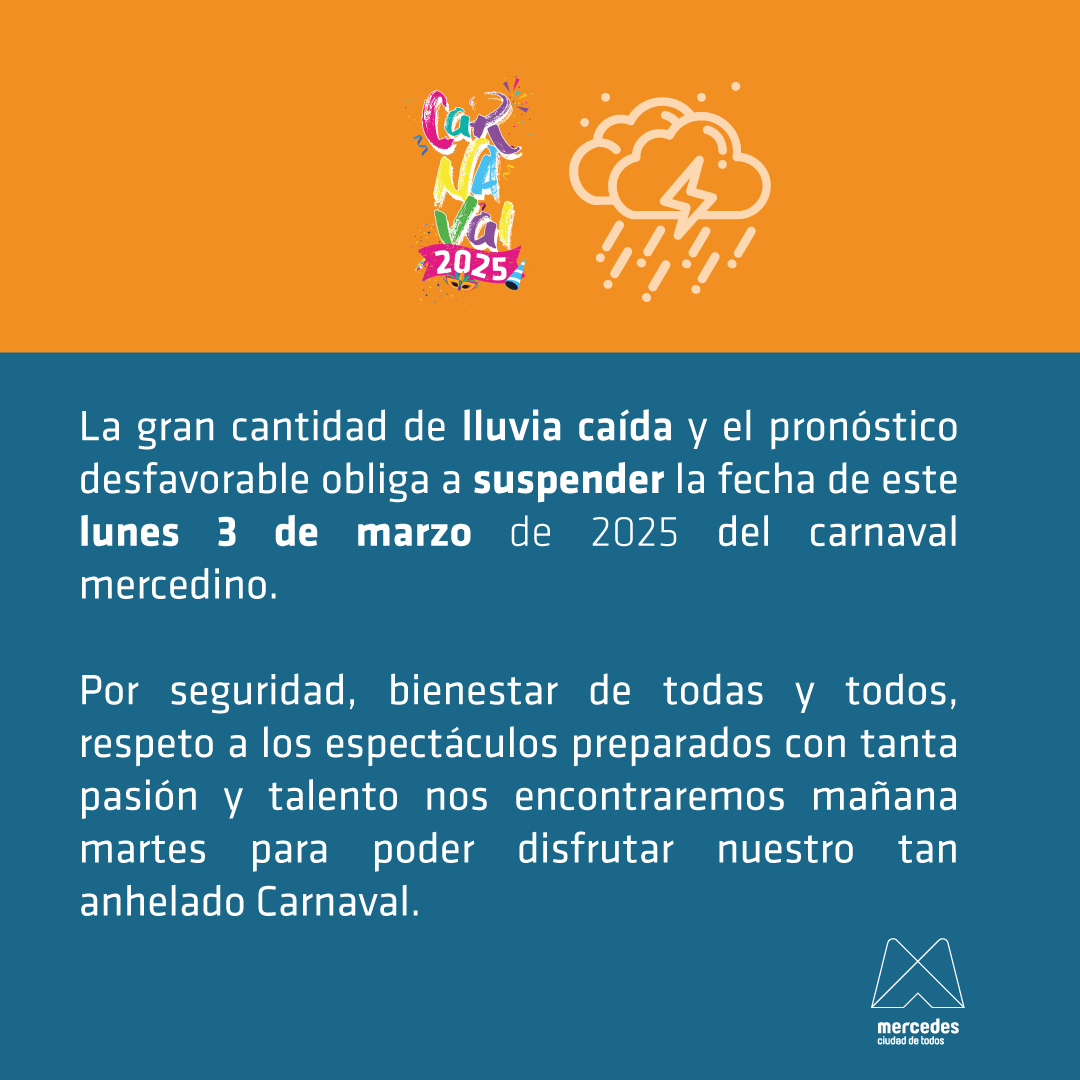 Temporal interminable obliga a suspender noche de carnaval