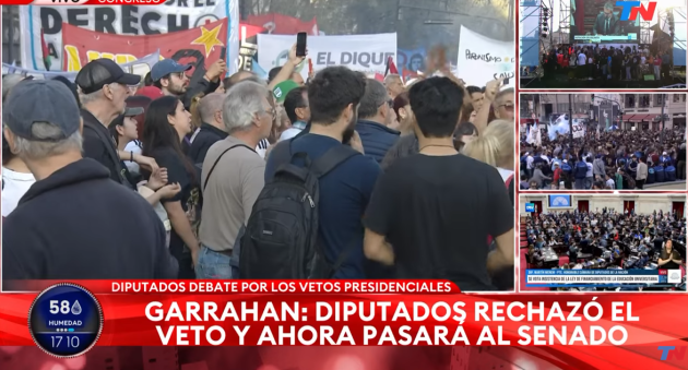 Rechazo al veto de Milei: Garrahan y Universidades