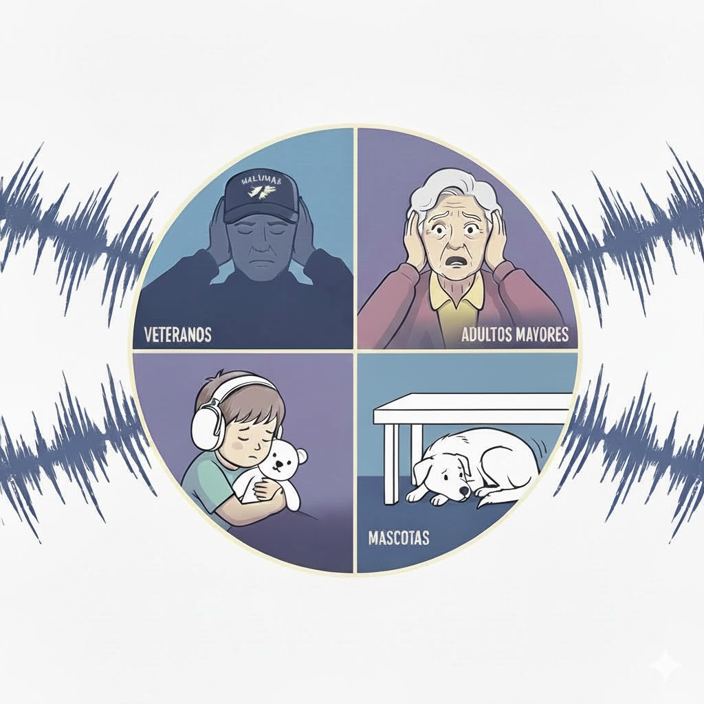 No usar pirotecnia sonora