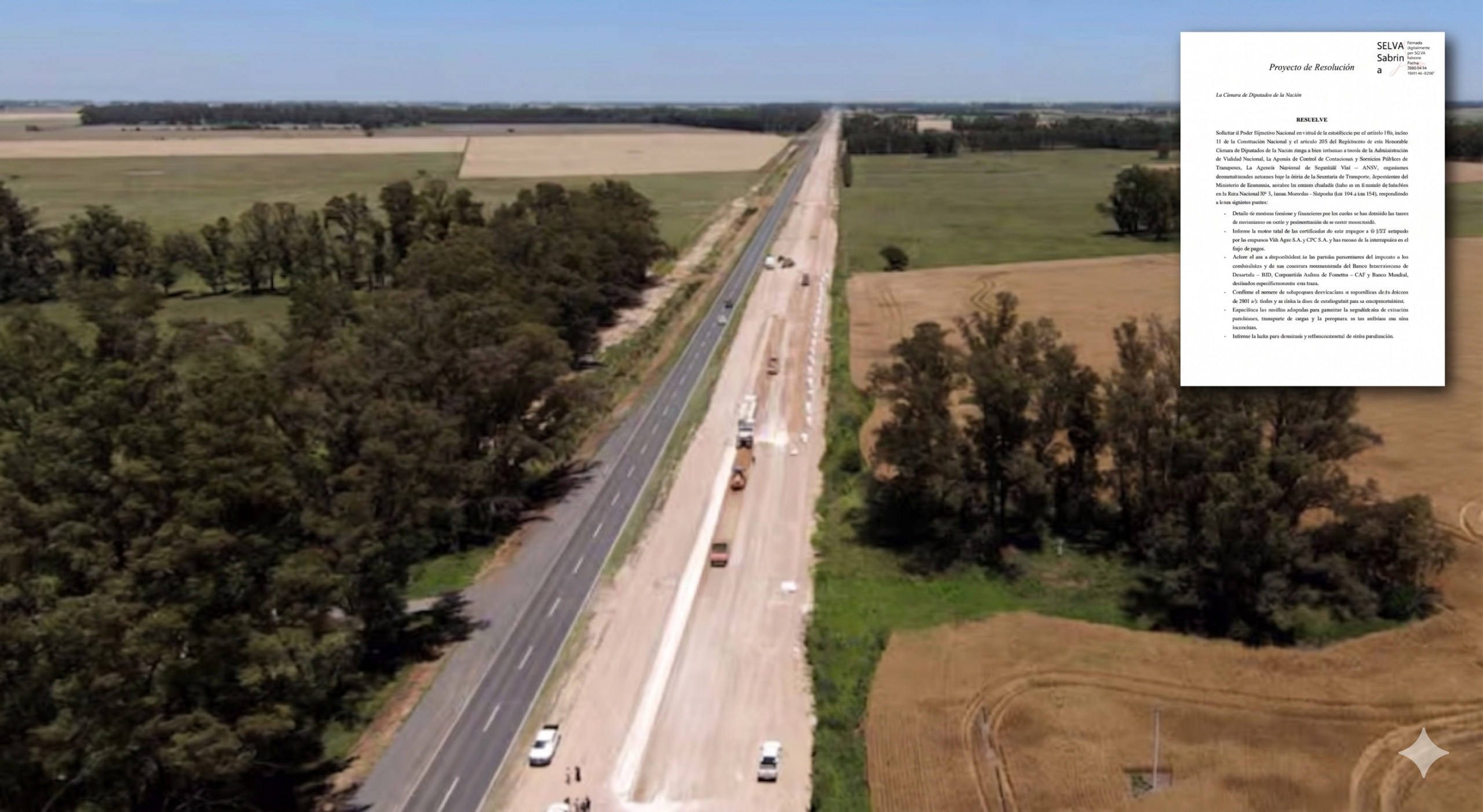 Pedido de informe sobre obras en Ruta Nacional N°5 - Sabrina Selva