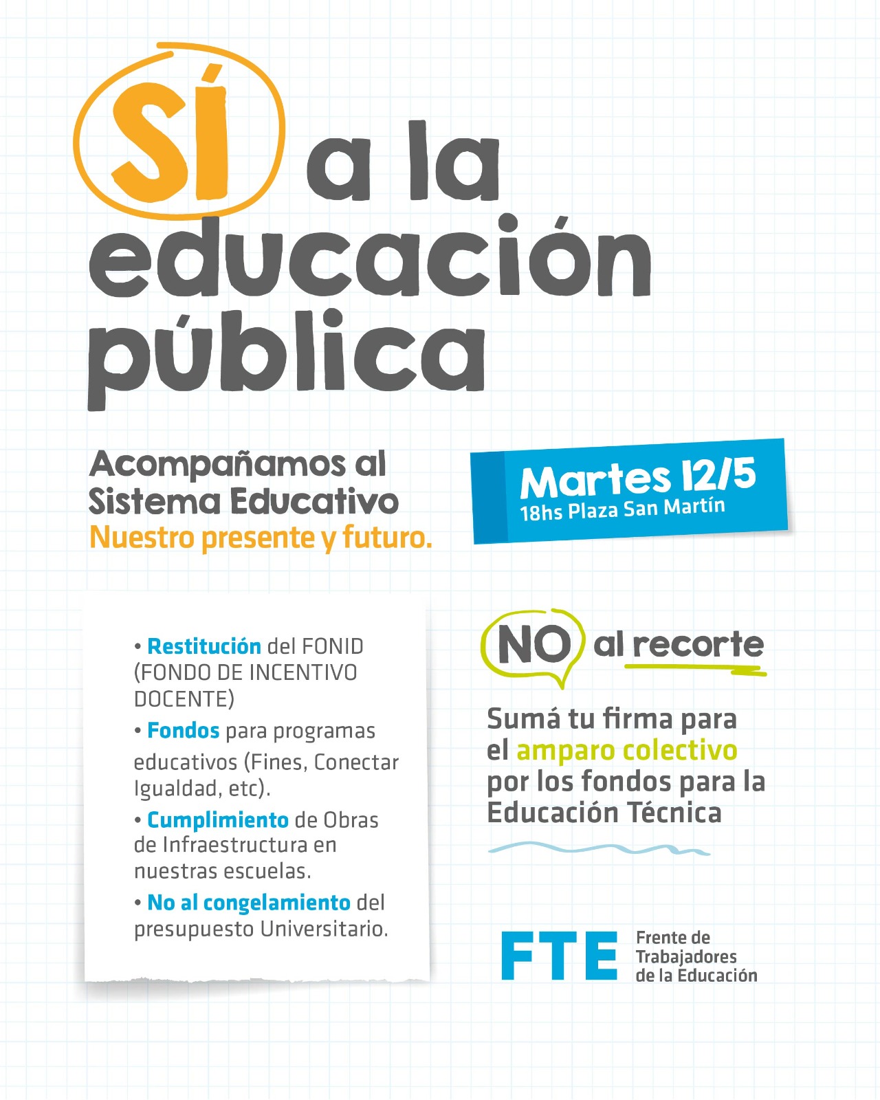 "Sí a la Educación Pública": convocan a una movilización en Plaza San Martín