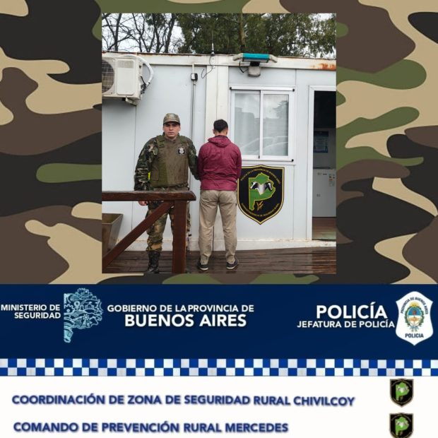 Policía rural detiene a empleado de campo por robo de vacas